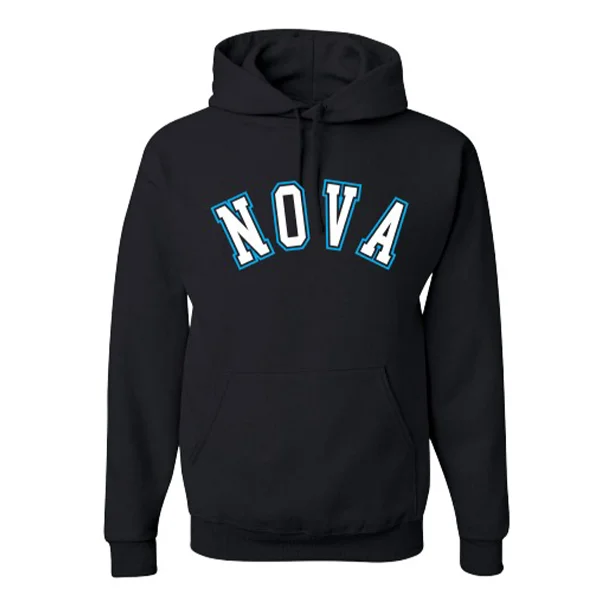 Nova Sport Hoodie Black and Blue Outline