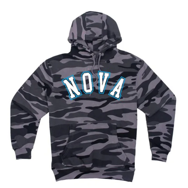 Nova Sport Hoodie Camo and Blue Outline